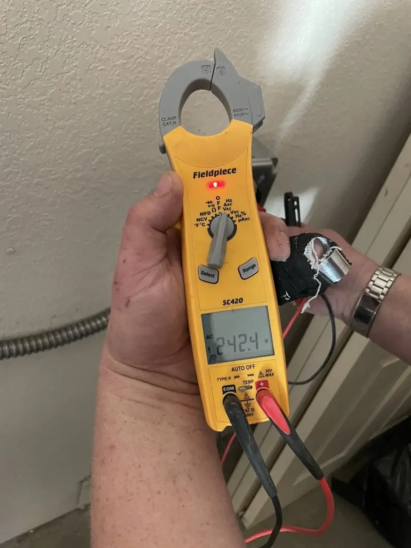 Voltage testing with clamp meter during Generator Installation in Fredonia